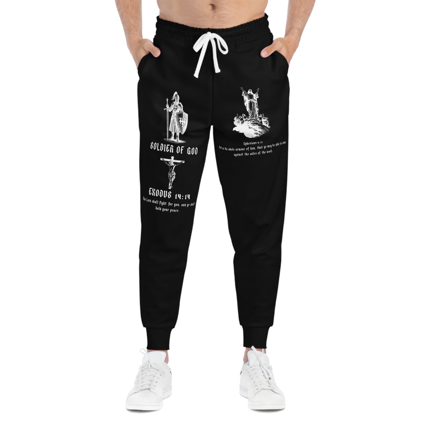 Inspirational Athletic Joggers - 'Soldier of God' Design